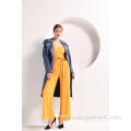 Women Yellow Color Wide Leg Cami Jumpsuit